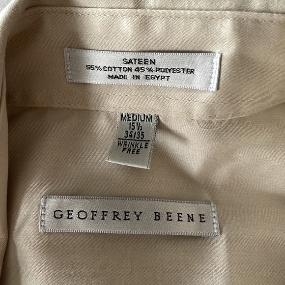Champagne colored sateen Geoffrey Beene dress shirt size M- 15 1/2; 34/35 - Picture 2 of 2